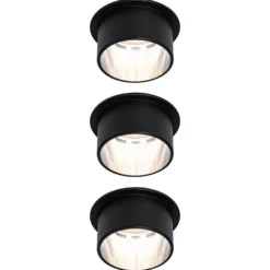 Paulmann Gil LED-Einbau schwarz matt/eisen 3er-Set