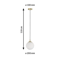 Paulmann Hängelampe Menja weiß satiniert/messing Ø 20cm IP44