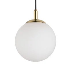 Paulmann Hängelampe Menja weiß satiniert/messing Ø 20cm IP44