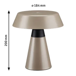 Paulmann LED-Akku-Tischlampe Lirox, beige/schwarz 20 cm IP44