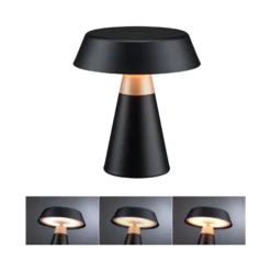 Paulmann LED-Akku-Tischlampe Lirox, schwarz/beige 20 cm IP44