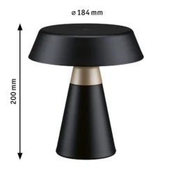 Paulmann LED-Akku-Tischlampe Lirox, schwarz/beige 20 cm IP44