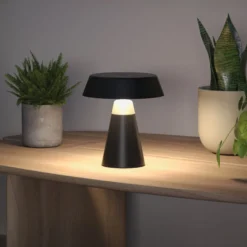 Paulmann LED-Akku-Tischlampe Lirox, schwarz/beige 20 cm IP44