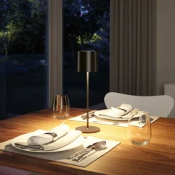 Paulmann LED-Akku-Tischlampe Tuni, schwarz, Kunststoff, IP44