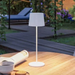 Paulmann LED-Akku-Tischleuchte Gilo, weiß, Kunststoff, IP44