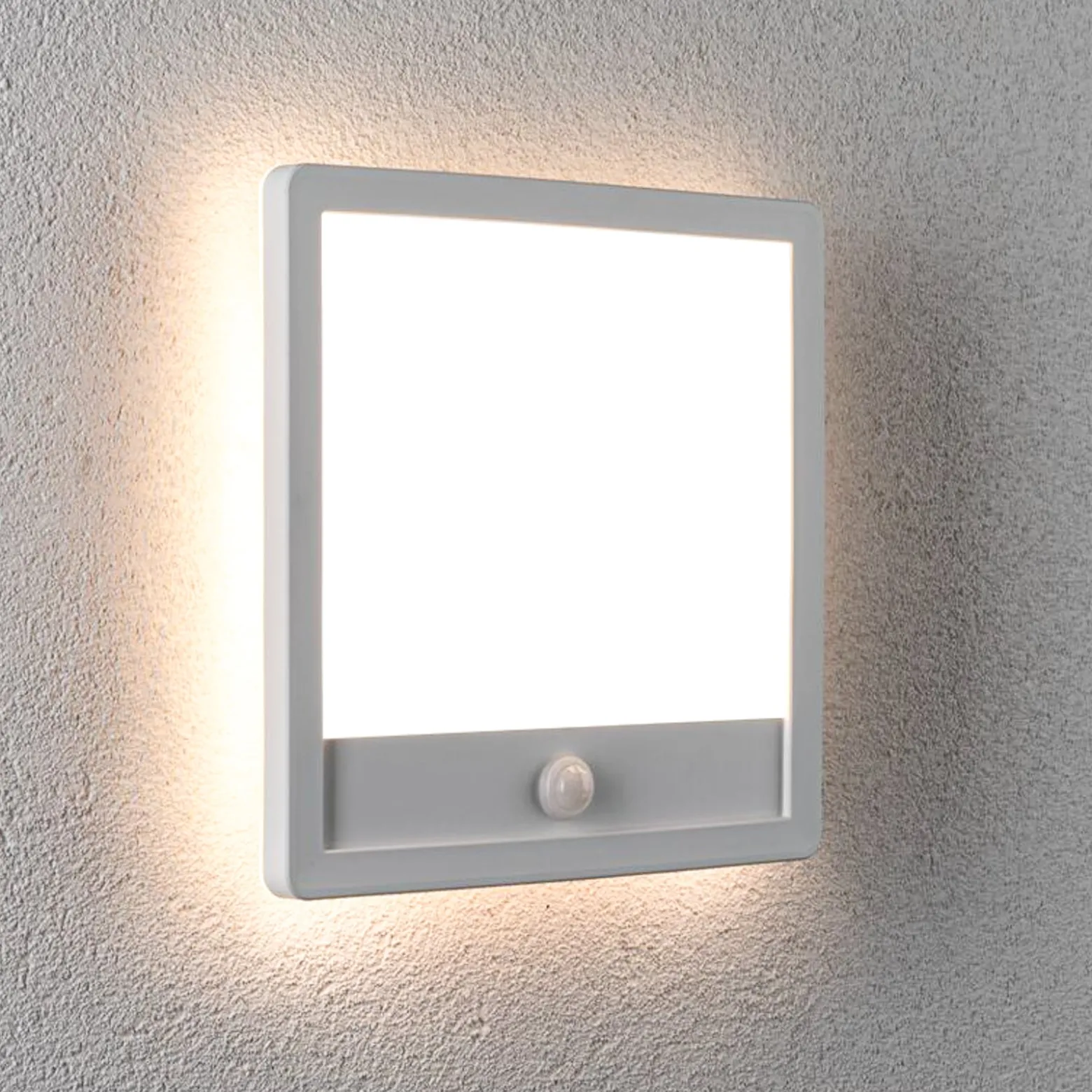 Paulmann LED-Außenwandlampe Lamina, weiß, IP44, Sensor