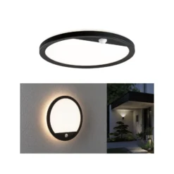Paulmann LED-Außenwandleuchte Lamina, schwarz, Sensor, IP44
