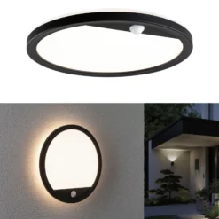 Paulmann LED-Außenwandleuchte Lamina, schwarz, Sensor, IP44