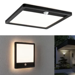 Paulmann LED-Außenwandleuchte Lamina, schwarz, Sensor, IP44