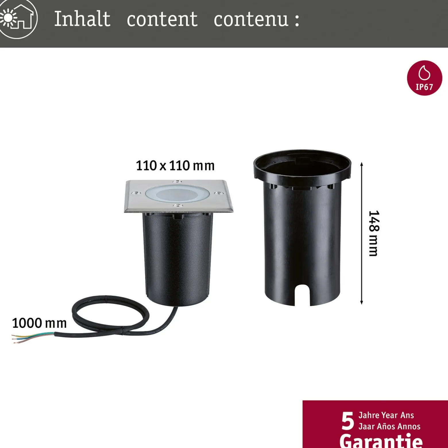 Paulmann LED-Bodeneinbauleuchte Floor, eckig, RGBW, zigbee