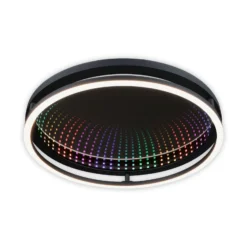 Paulmann LED-Deckenlampe Spaceglow One, schwarz, Ø39cm RGBW
