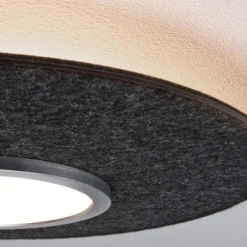 Paulmann LED-Deckenlampe Tulga, anthrazit, Filz, 3-step-dim