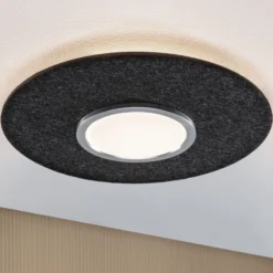 Paulmann LED-Deckenlampe Tulga, anthrazit, Filz, 3-step-dim