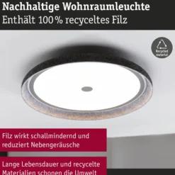 Paulmann LED-Deckenlampe Zarina, anthrazit, Filz, 3-step-dim