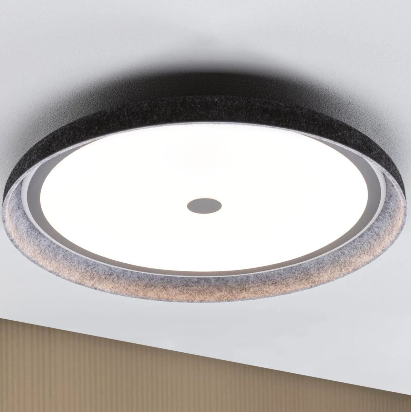 Paulmann LED-Deckenlampe Zarina, anthrazit, Filz, 3-step-dim