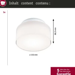 Paulmann LED-Deckenleuchte Maro, weiß, Ø 16 cm, IP44