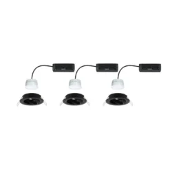 Paulmann LED-Einbau Nova Coin Smart schwarz RGBW 3er 8,4cm