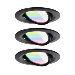 Paulmann LED-Einbau Nova Coin Smart schwarz RGBW 3er 8,4cm