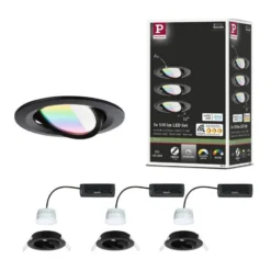 Paulmann LED-Einbau Nova Coin Smart schwarz RGBW 3er 8,4cm