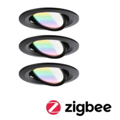 Paulmann LED-Einbau Nova Coin Smart schwarz RGBW 3er 8,4cm