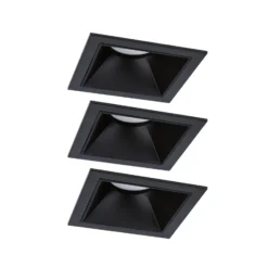 Paulmann LED-Einbauspot Cole Coin schwarz eckig IP44 dim 3er