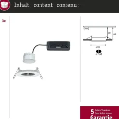 Paulmann LED-Einbauspot Nova Coin Smart weiß RGBW 3er 7,8cm