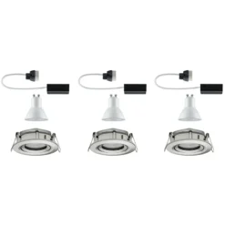Paulmann LED-Einbauspot Nova 3er eisen, dimmbar, IP65, 2700K