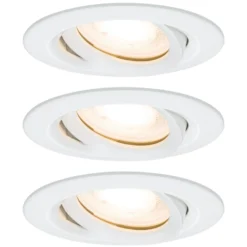Paulmann LED-Einbauspot Nova 3er weiß, dimmbar, IP65, 2700K
