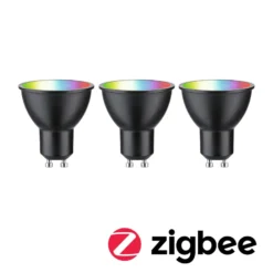 Paulmann LED GU10 4,8W 350lm Zigbee schwarz 3er