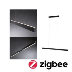 Paulmann LED-Hängelampe Aptare, schwarz, RGBW, smart, dim.