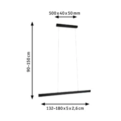 Paulmann LED-Hängelampe Aptare, schwarz, Sensor, dimmbar