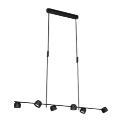 Paulmann LED-Hängeleuchte Puric Pane, schwarz, 6-flg., smart