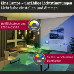 Paulmann LED-Lampe Zigbee E27 6,3W RGBW dim gold