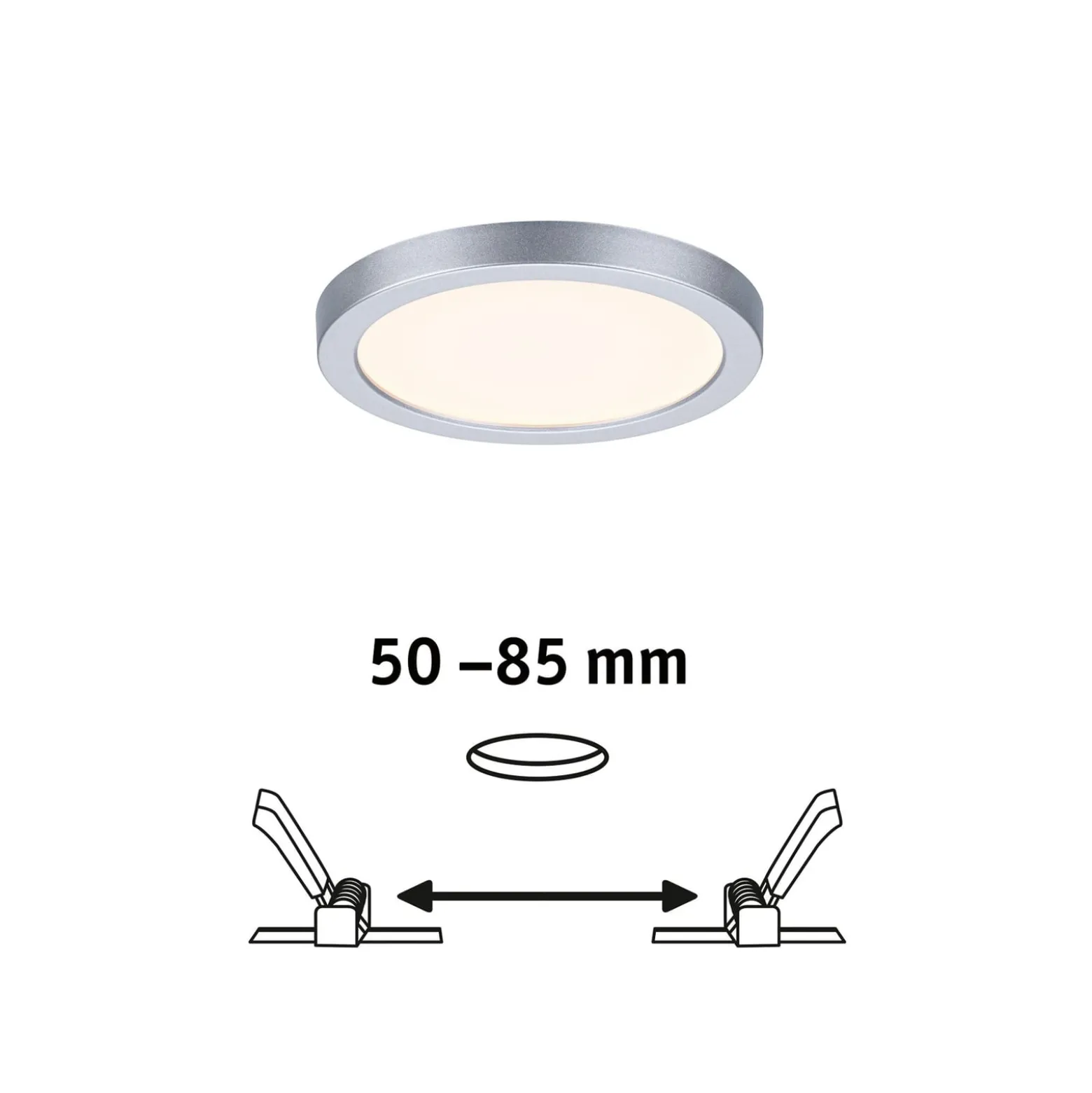 Paulmann LED-Panel Areo 3.000K rund chrom 11,8cm