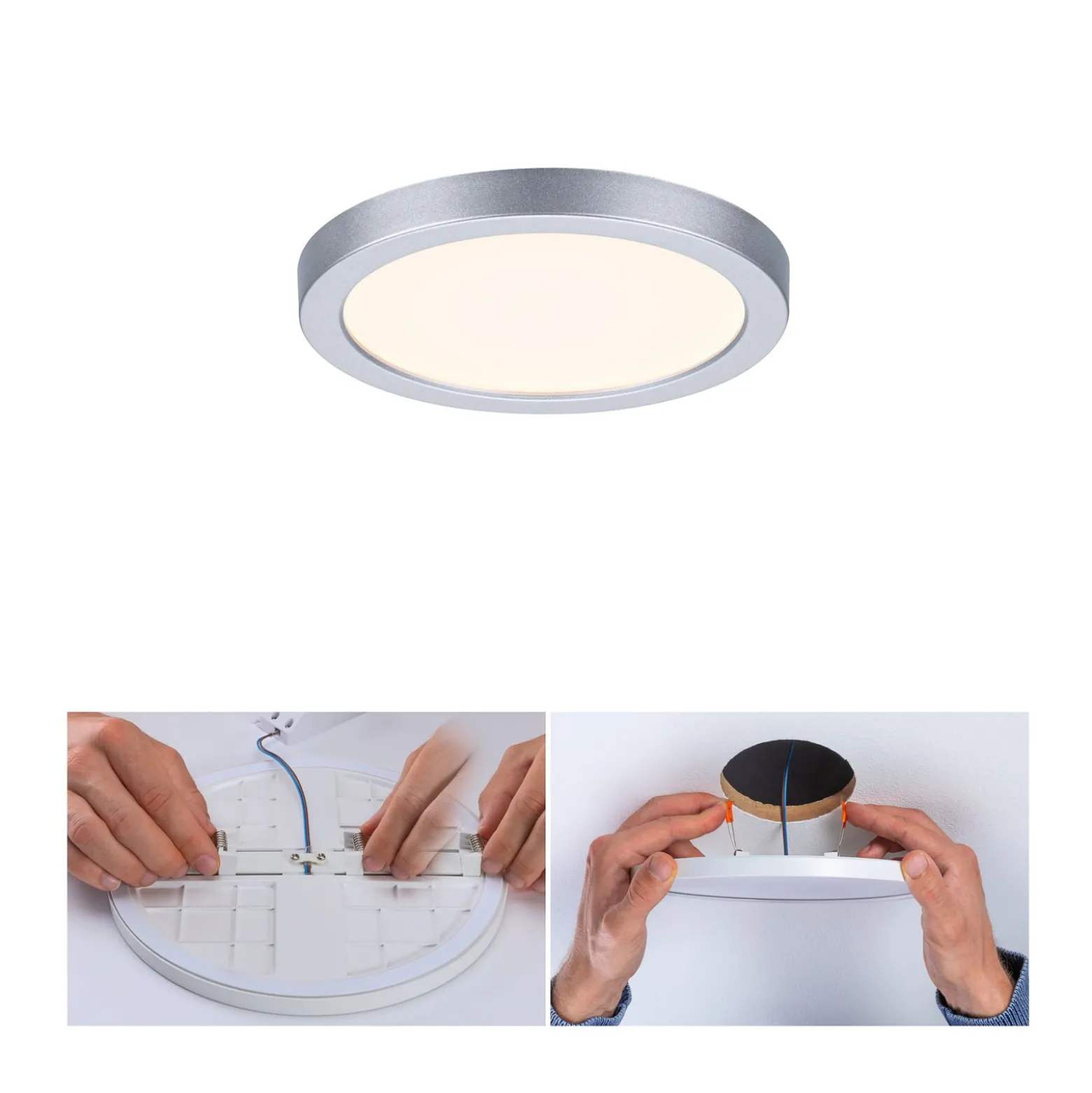 Paulmann LED-Panel Areo 3.000K rund chrom 11,8cm