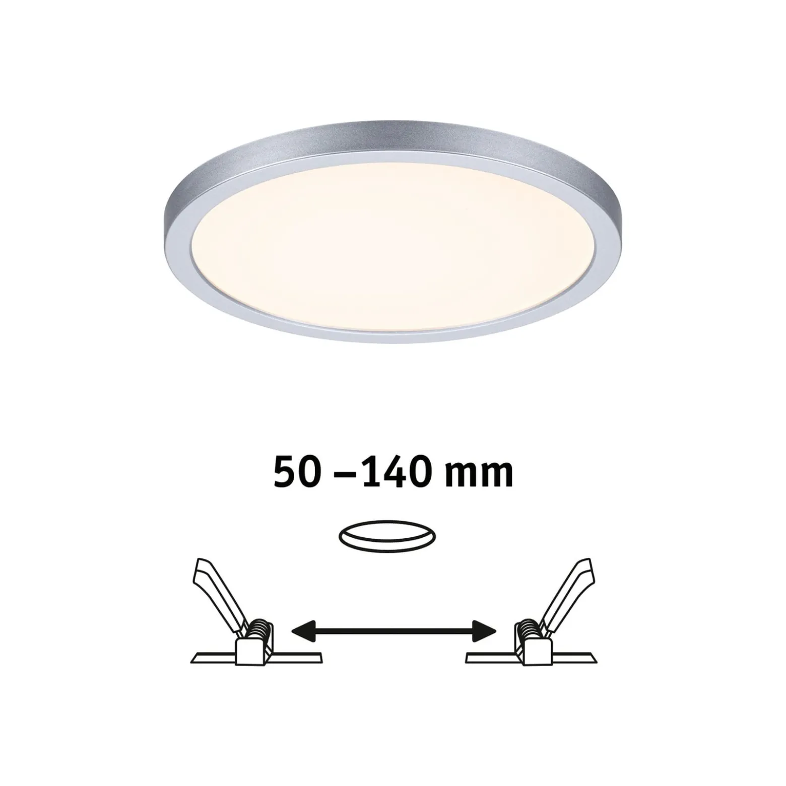 Paulmann LED-Panel Areo 3.000K rund chrom 17,5cm