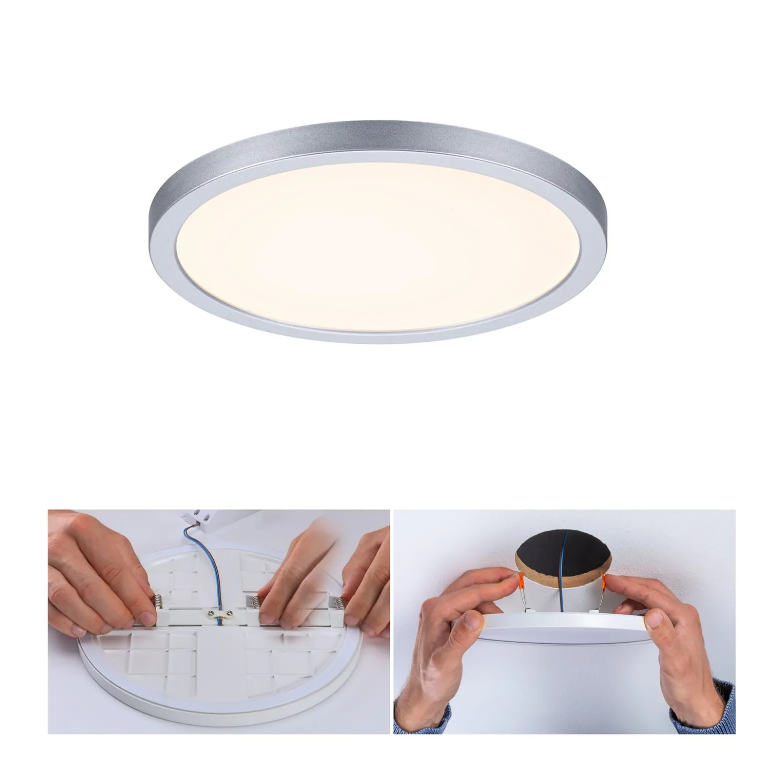 Paulmann LED-Panel Areo 3.000K rund chrom 17,5cm