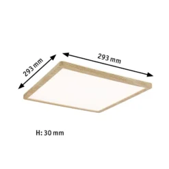 Paulmann LED-Panel Atria Shine 29cm holz IP44 3000K an/aus