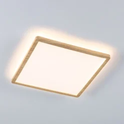 Paulmann LED-Panel Atria Shine 29cm holz IP44 3000K an/aus