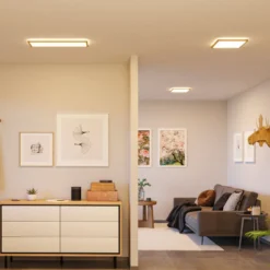 Paulmann LED-Panel Atria Shine 29cm holz IP44 3000K an/aus