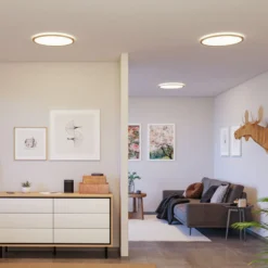 Paulmann LED-Panel Atria Shine Ø42cm holz IP44 4000K an/aus