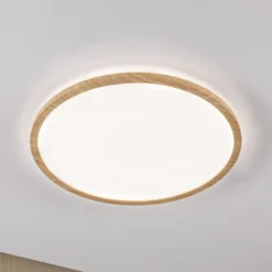 Paulmann LED-Panel Atria Shine Ø42cm holz IP44 4000K an/aus
