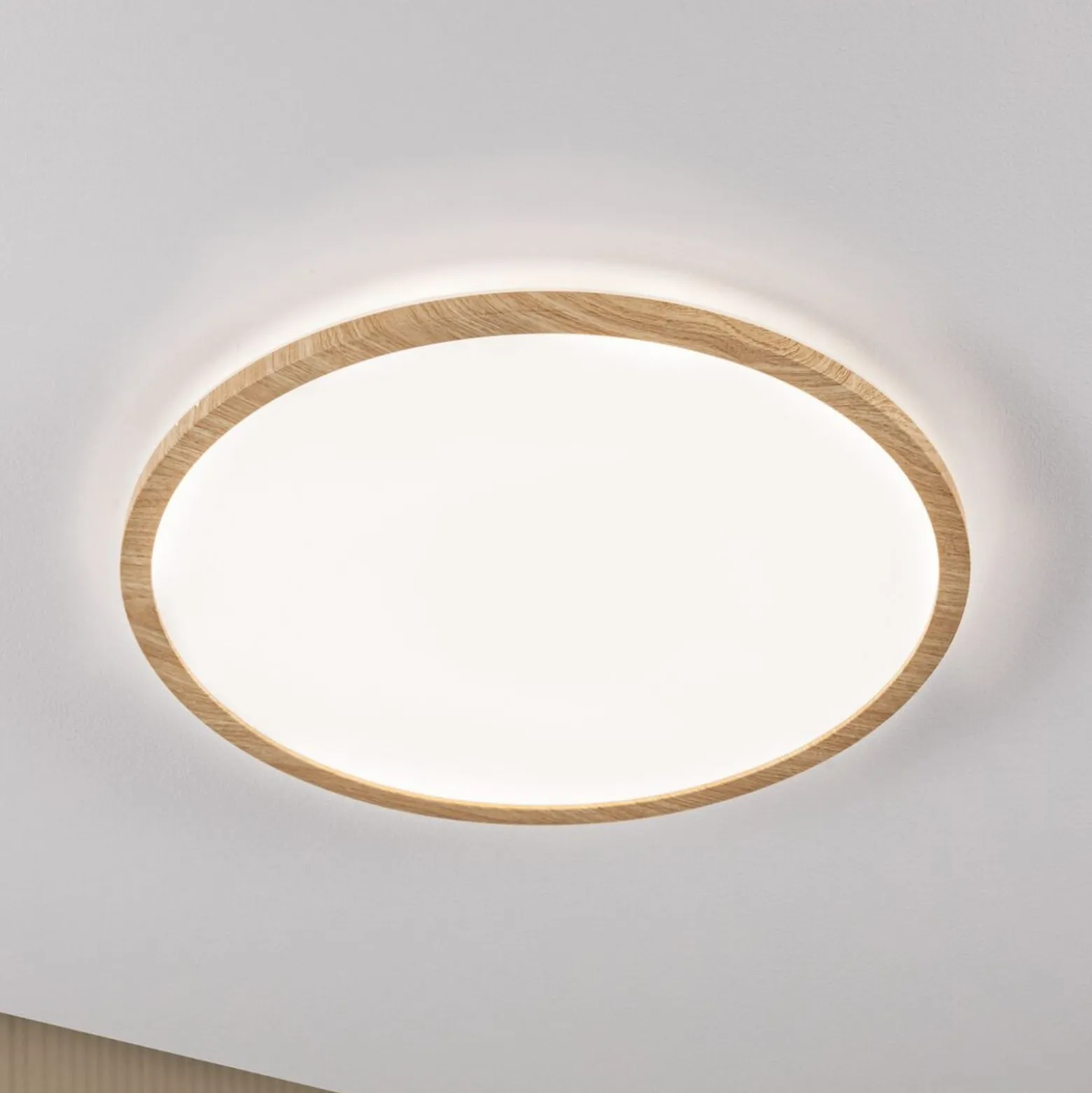 Paulmann LED-Panel Atria Shine Ø42cm holz IP44 4000K an/aus