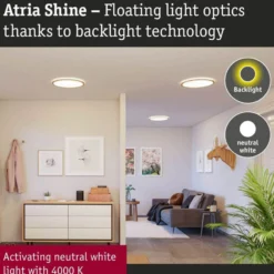 Paulmann LED-Panel Atria Shine Ø42cm holz IP44 4000K an/aus