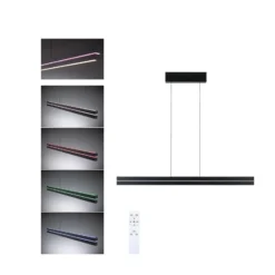 Paulmann LED-Pendellampe Raiko, schwarz, 100 cm, RGBW, dim.