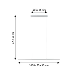 Paulmann LED-Pendelleuchte Lento, chrom, 100cm up/down, dim.