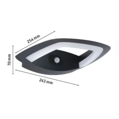 Paulmann LED-Sensor-Außenwandlampe Akena, 3.000 K, anthrazit