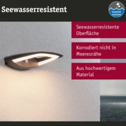 Paulmann LED-Sensor-Außenwandlampe Akena, 3.000 K, anthrazit