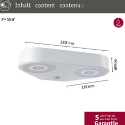 Paulmann LED-Sensor-Außenwandlampe Silma weiß 2-flammig IP44