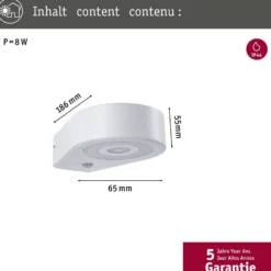 Paulmann LED-Sensor-Außenwandlampe Silma weiß 1-flammig IP44